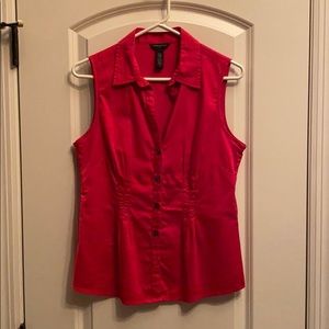 Sleeveless red Banana Republic shirt